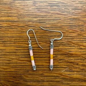 Elegant Pink and Orange Beaded Earrings